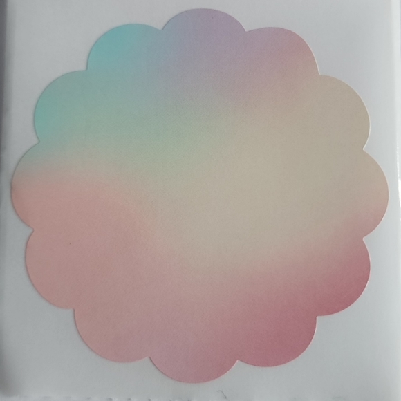 50 Thank you Stickers Thermal Scalloped flowers Glossy - Picture 2 of 5